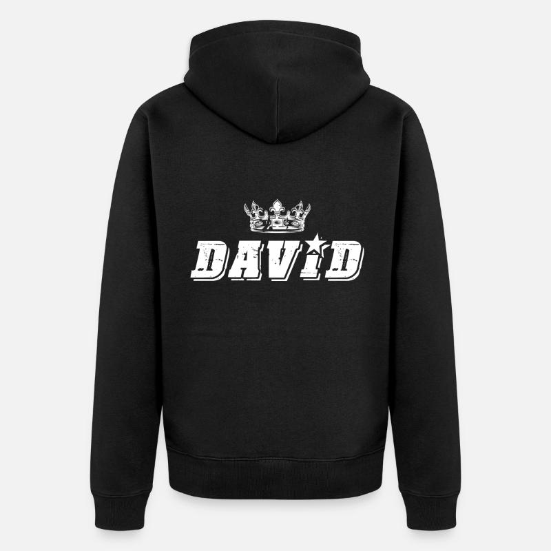 David - Unisex Premium Bio Zip Hoodie - Schwarz
