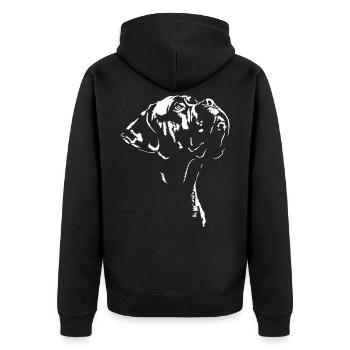 Bullmastiff Silhouette Dog Dog Wilsigns - Unisex Premium Organic Zip Hoodie - black - Back - Nico (187cm)