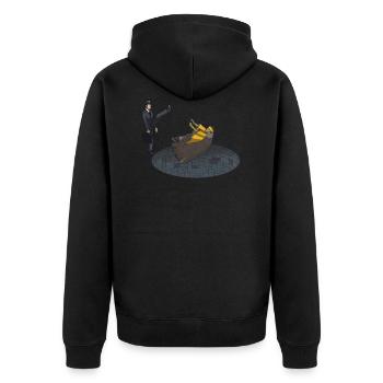 Monty Sparta - Unisex Premium Bio Zip Hoodie - Schwarz - Hinten - Nico (187cm)
