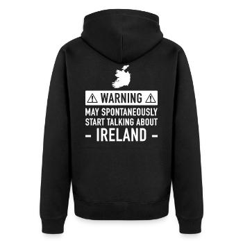 Idées cadeaux drôles Irlande - Veste à capuche bio Premium Unisexe - noir - Dos - Nico (187cm)