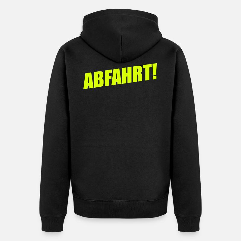 ABFAHRT - Unisex Premium Bio Zip Hoodie - Schwarz