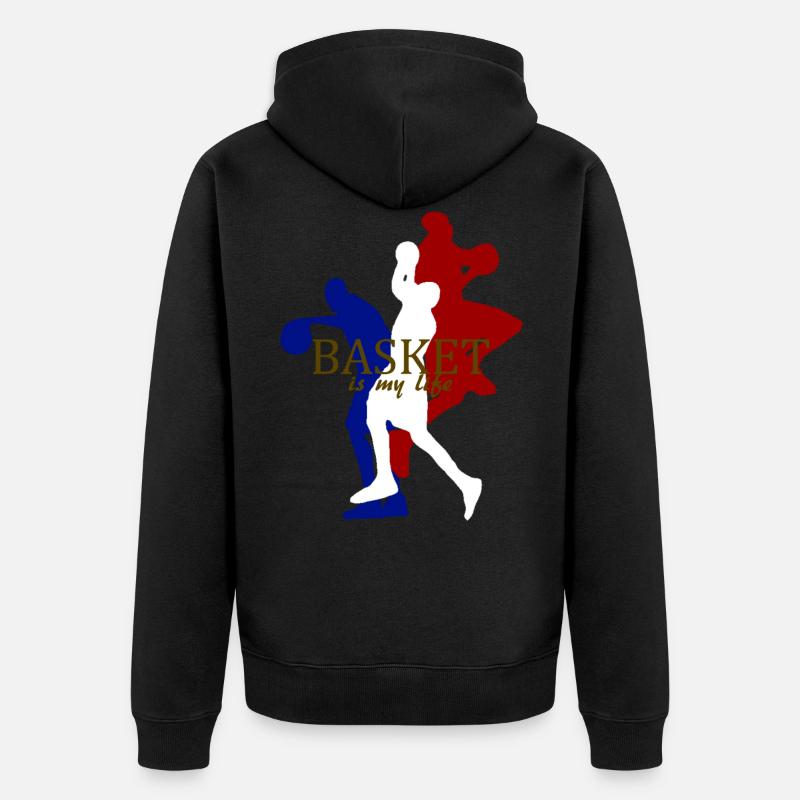 basket is my life - Veste à capuche bio Premium Unisexe - noir
