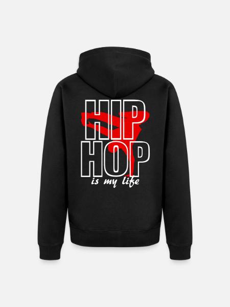 hip hop is my life - Veste à capuche bio Premium Unisexe - noir
