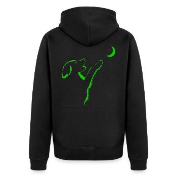 Chien regarde la lune - Veste à capuche bio Premium Unisexe - noir - Dos - Nico (187cm)