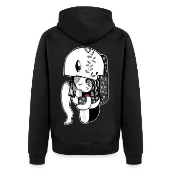 fils de la lune - Veste à capuche bio Premium Unisexe - noir - Dos - Nico (187cm)