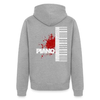 piano - Veste à capuche bio Premium Unisexe - gris chiné - Dos - Nico (187cm)