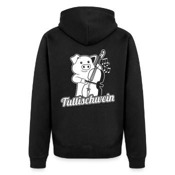 La troisième contrebasse de la gauche - Tuttischwein - Veste à capuche bio Premium Unisexe - noir - Dos - Nico (187cm)