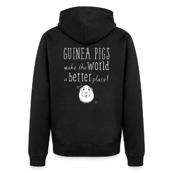 Guinea Pigs Better II - Unisex Premium Organic Zip Hoodie - black - Back - Nico (187cm)