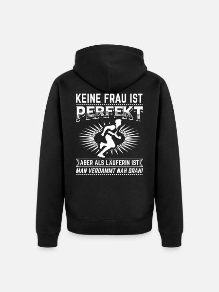 Laufen Läuferin Hobbysportler Musik Sportschuhe - Unisex Premium Bio Zip Hoodie - Schwarz