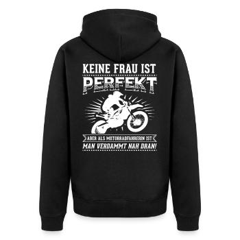 Motorcyclist Biker Motorcycle Women's Power - Unisex Premium Organic Zip Hoodie - black - Back - Nico (187cm)