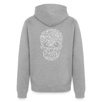 Crâne de bicyclette - Veste à capuche bio Premium Unisexe - gris chiné - Dos - Nico (187cm)