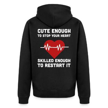 Fréquence cardiaque de fréquence cardiaque du cœur de l'infirmière - Veste à capuche bio Premium Unisexe - noir - Dos - Nico (187cm)