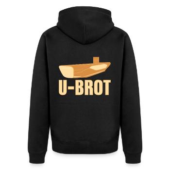 U-Brot - U-Boot Unterwasser Meer Unterwasser Boote - Unisex Premium Bio Zip Hoodie - Schwarz - Hinten - Nico (187cm)