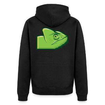 Cadeau vert vert caméléon lézard tête de lézard - Veste à capuche bio Premium Unisexe - noir - Dos - Nico (187cm)