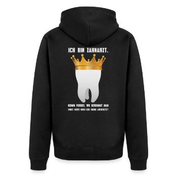 Ich bin Zahnarzt - Zahn Zahnpasta Praxis Patient - Unisex Premium Bio Zip Hoodie - Schwarz - Hinten - Nico (187cm)