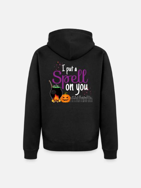 I Put A Spell On You - Halloween Zauberei Fluch - Unisex Premium Bio Zip Hoodie - Schwarz