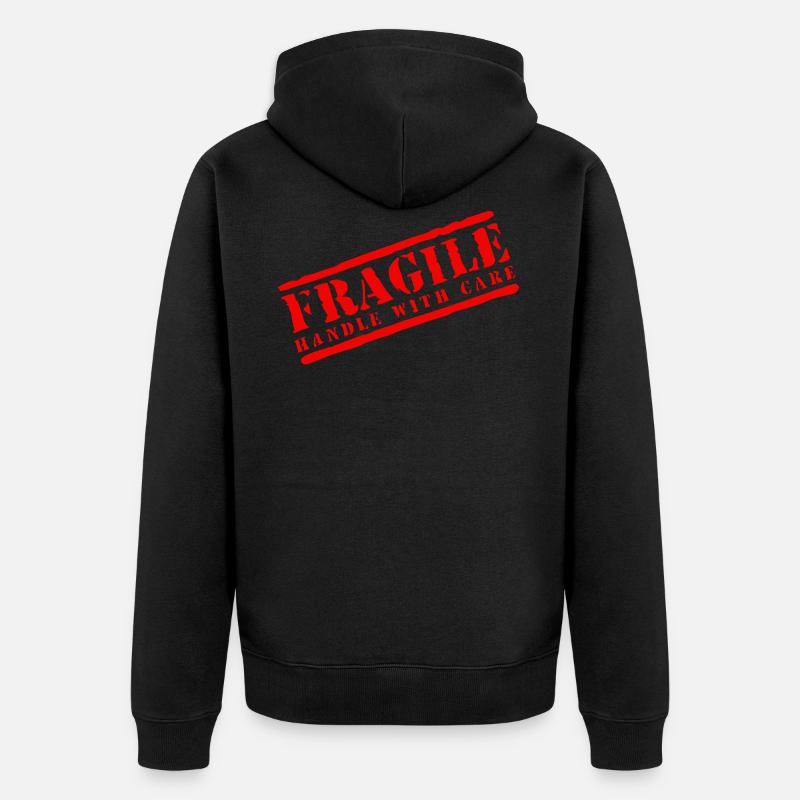 Poignée fragile avec soin - Veste à capuche bio Premium Unisexe - noir