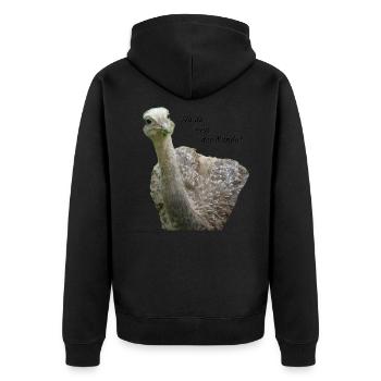 greater rhea - Unisex Premium Organic Zip Hoodie - black - Back - Nico (187cm)