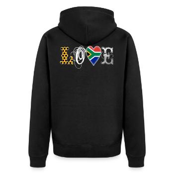 Amour Afrique du Sud White - Veste à capuche bio Premium Unisexe - noir - Dos - Nico (187cm)