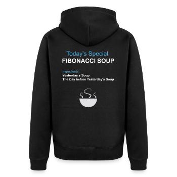 Fibonacci Soup - Maths Food Funny Nerd Geek Gift - Veste à capuche bio Premium Unisexe - noir - Dos - Nico (187cm)