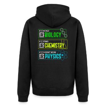 Biology - Chemistry - Physics Teacher Lesson Gift - Veste à capuche bio Premium Unisexe - noir - Dos - Nico (187cm)