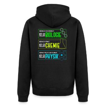 Biologie - Chimie - Physique Professeur de sciences - Veste à capuche bio Premium Unisexe - noir - Dos - Nico (187cm)