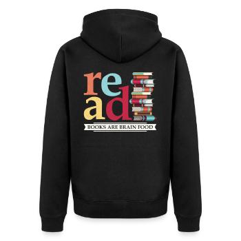 READ Books - Brainfood Reading Library Gift - Veste à capuche bio Premium Unisexe - noir - Dos - Nico (187cm)