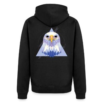 Geometric eagle - Unisex Premium Organic Zip Hoodie - black - Back - Nico (187cm)