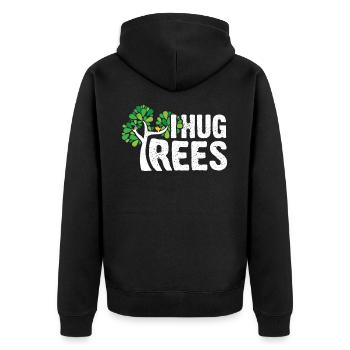 I Hug Trees - Leaves Earth Protection Tree Nature - Veste à capuche bio Premium Unisexe - noir - Dos - Nico (187cm)