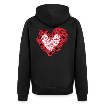 La musique c'est l'amour - Veste à capuche bio Premium Unisexe - noir - Dos - Nico (187cm)