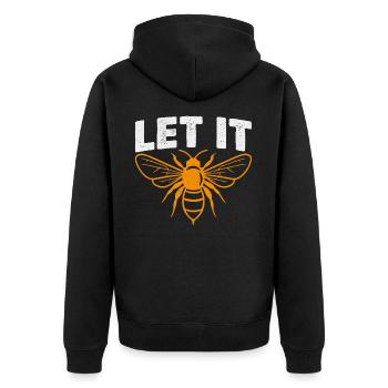 Let It Bee Honey Bees beekeepers beehiver Gift - Unisex Premium Bio Zip Hoodie - Schwarz - Hinten - Nico (187cm)