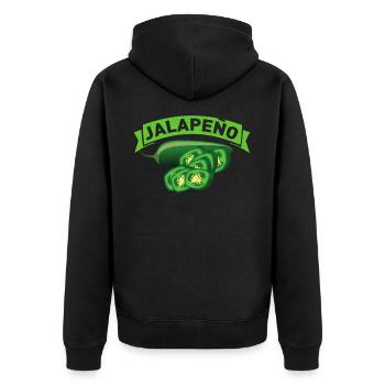 Jalapenos spicy paprika eating chilli spice - Unisex Premium Organic Zip Hoodie - black - Back - Nico (187cm)