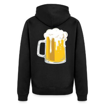 Chope à bière - Veste à capuche bio Premium Unisexe - noir - Dos - Nico (187cm)