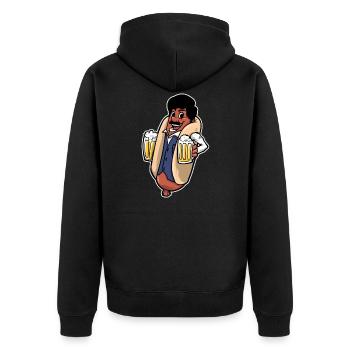 Hot Dogs And Beer Gift For Festivals - Unisex Premium Organic Zip Hoodie - black - Back - Nico (187cm)
