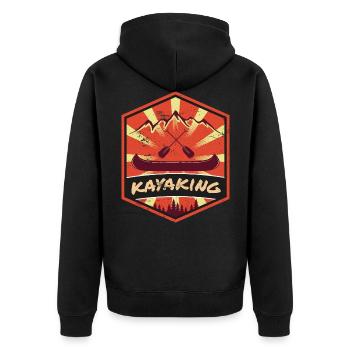 Propagande de kayak | Canoë Canoë Sports nautiques - Veste à capuche bio Premium Unisexe - noir - Dos - Nico (187cm)