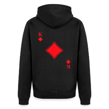 Roi des diamants cartes à jouer - Veste à capuche bio Premium Unisexe - noir - Dos - Nico (187cm)