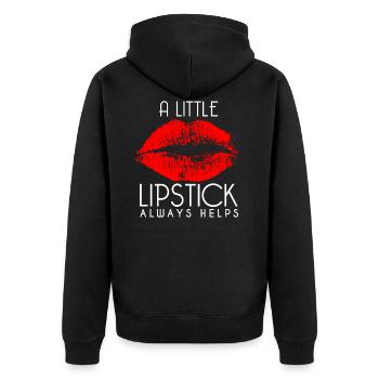 Rouge à lèvres rouge à lèvres - Veste à capuche bio Premium Unisexe - noir - Dos - Nico (187cm)
