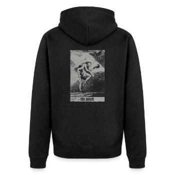 Vintage Okkult Die Hexe Tarot Card - Satanic Witch - Unisex Premium Bio Zip Hoodie - Schwarz - Hinten - Nico (187cm)