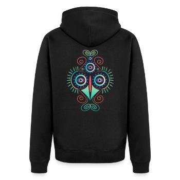 Psychedelics bird pattern gift idea - Unisex Premium Organic Zip Hoodie - black - Back - Nico (187cm)