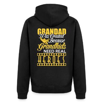 Grandad - Veste à capuche bio Premium Unisexe - noir - Dos - Nico (187cm)