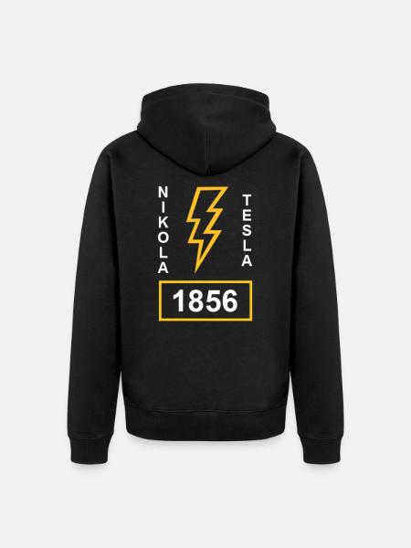 Nikola Tesla Electricity - Unisex Premium Organic Zip Hoodie - black