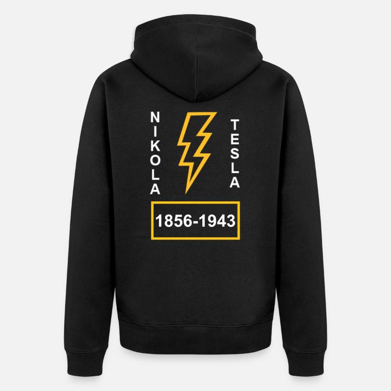 Nikola Tesla Électricité - Veste à capuche bio Premium Unisexe - noir