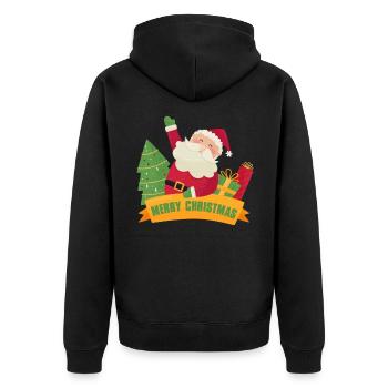 Joyeux Noël avec le père Noël - Veste à capuche bio Premium Unisexe - noir - Dos - Nico (187cm)