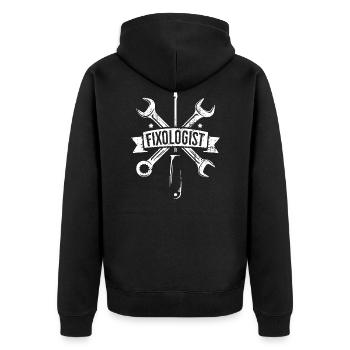 Clé de fixologue - Veste à capuche bio Premium Unisexe - noir - Dos - Nico (187cm)