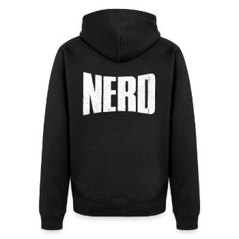 Nerd nerd - Unisex Premium Organic Zip Hoodie - black - Back - Nico (187cm)