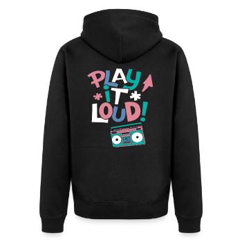 Bass Play it Loud - Veste à capuche bio Premium Unisexe - noir - Dos - Nico (187cm)