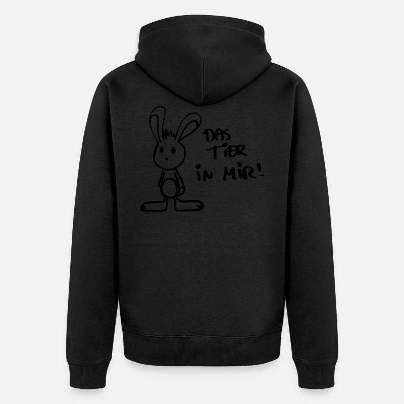 L'animal en moi - Veste à capuche bio Premium Unisexe - noir