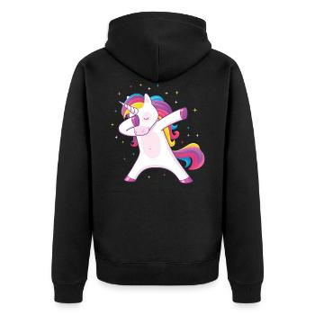 tamponnant licorne - Veste à capuche bio Premium Unisexe - noir - Dos - Nico (187cm)