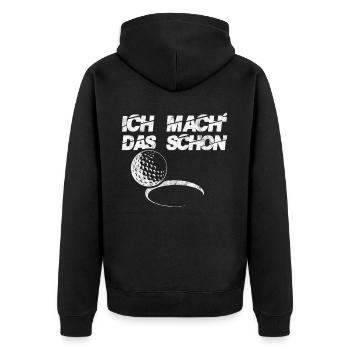 Ich Mach Das Schon - Unisex Premium Bio Zip Hoodie - Schwarz - Hinten - Nico (187cm)