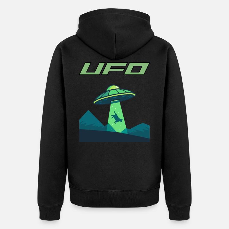 UFO beam - Veste à capuche bio Premium Unisexe - noir